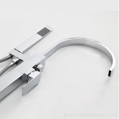 Taps And Shower For Bathroom Wholesale Chrome Plated Floor Mount Brass Single Handle Bathroom Faucets Shower Taps Factory